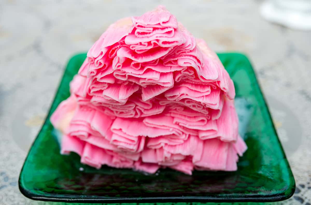 Strawberry milk shaved ice cream